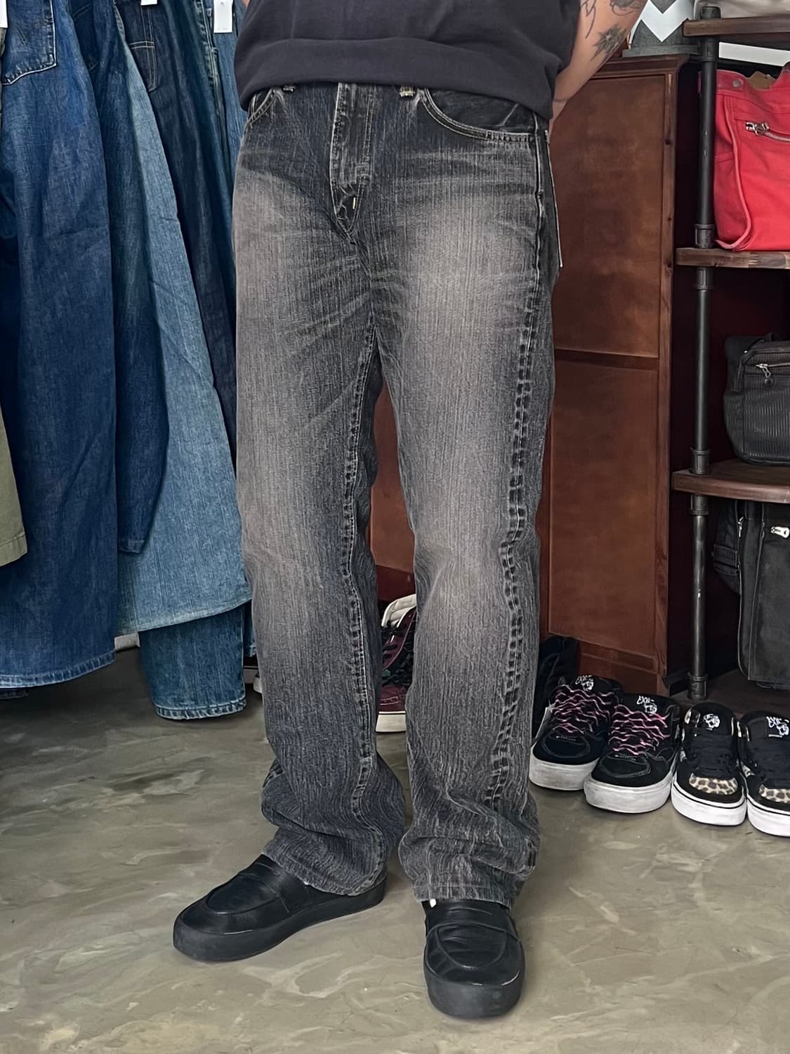 EDWIN 505ZX SELVAGE BLACK DENIM 29x33 상품이미지1
