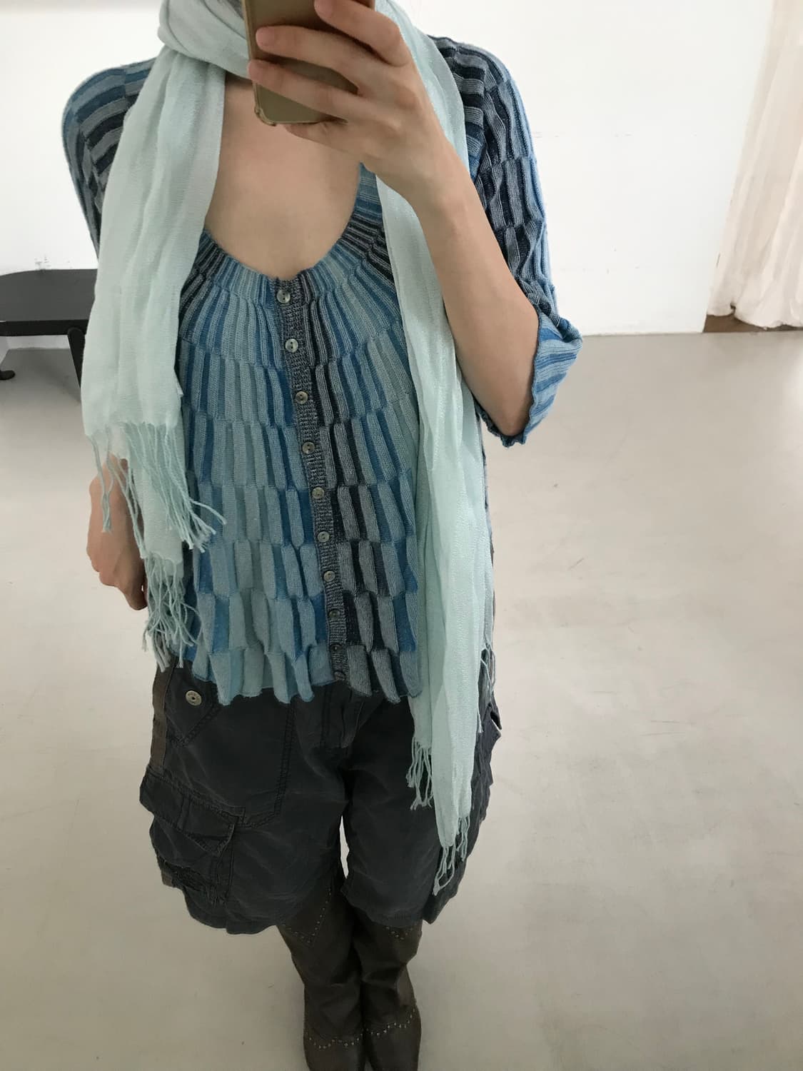 vintage blue pattern cardigan 상품이미지5