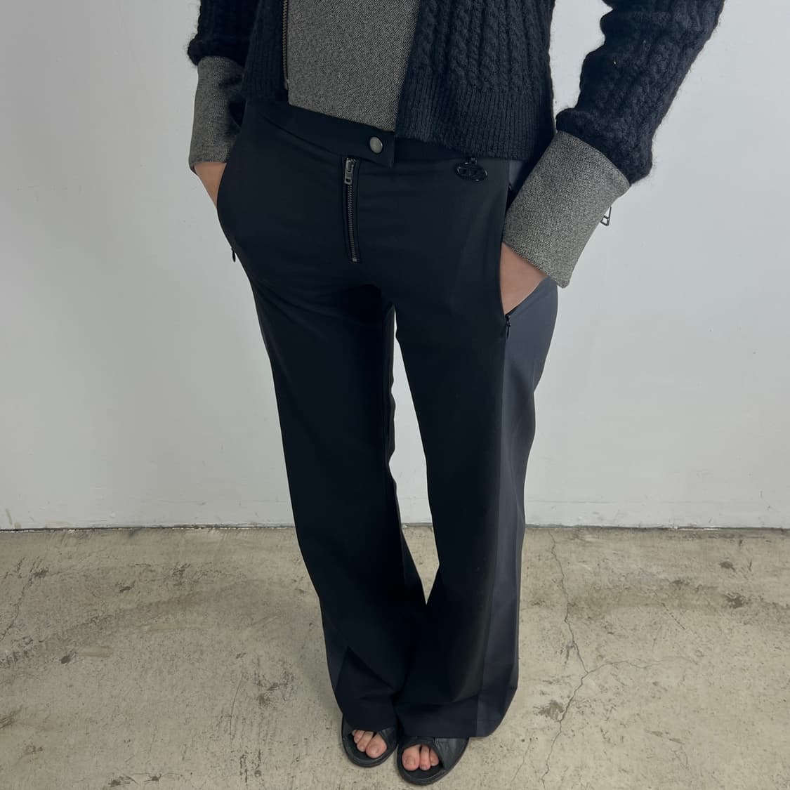 디젤 사이드 라인 플레어핏 울 트라우저 상품이미지5