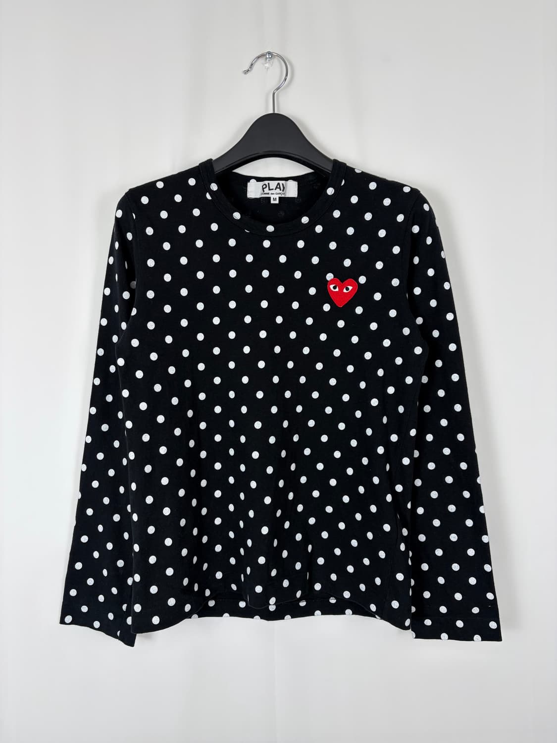 a280) 꼼데가르송 레드와펜 도트 롱슬리브 상품이미지1