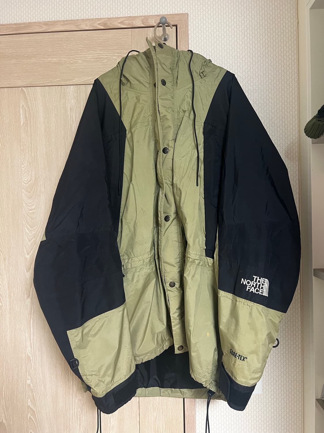 90s 빈티지 노스페이스 고어텍스 카키 바람막이 자켓 슈노원판 상품이미지1