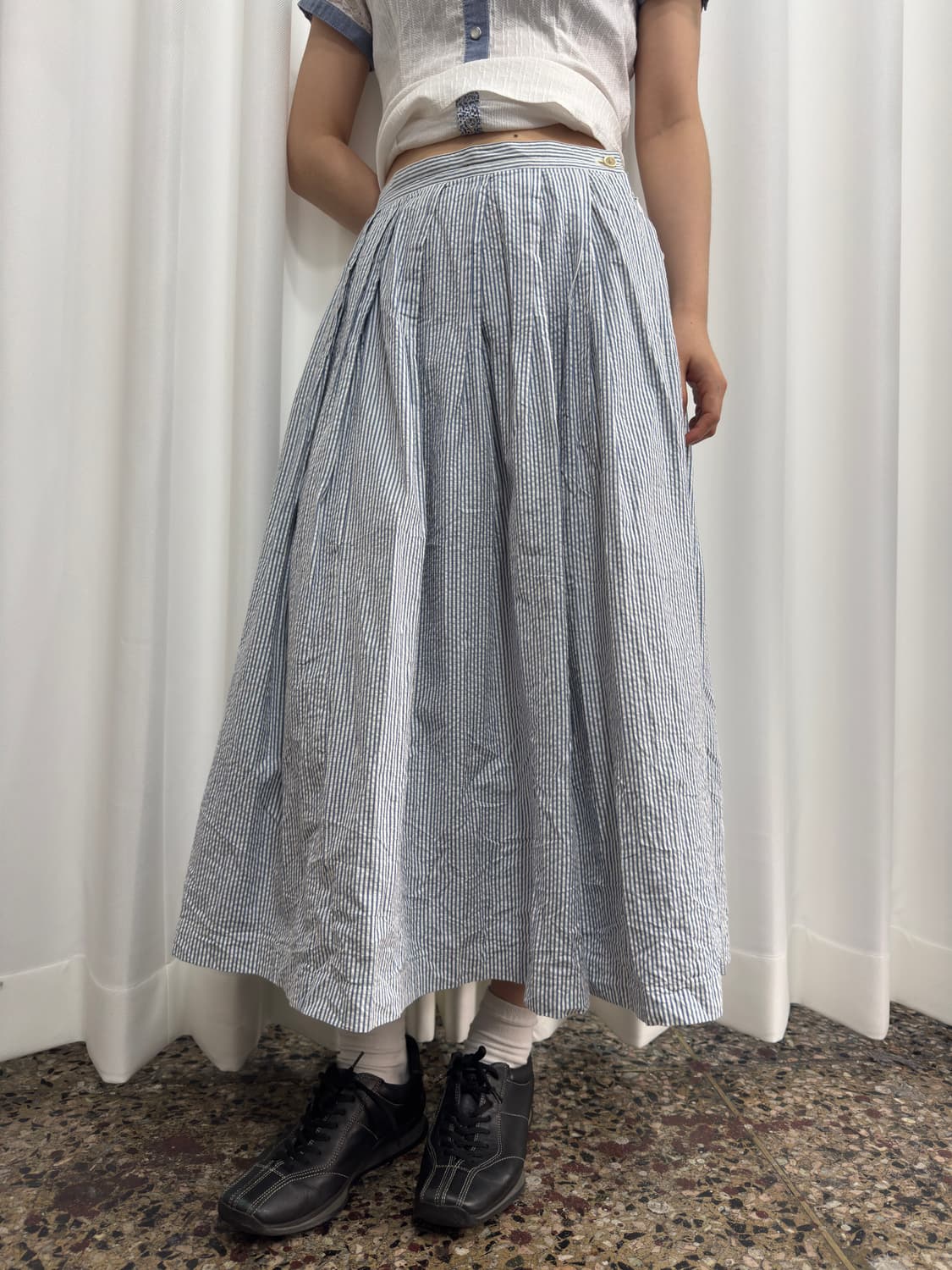 non non stripe pleats skirt 상품이미지2