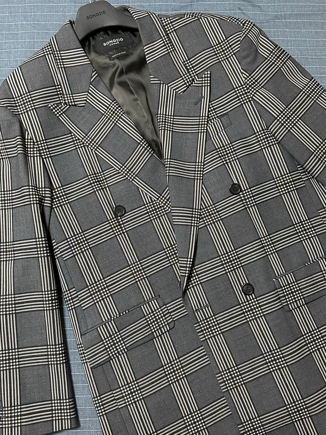 송지오옴므 빅 체크자켓 블레이저 오버핏 100 상품이미지3