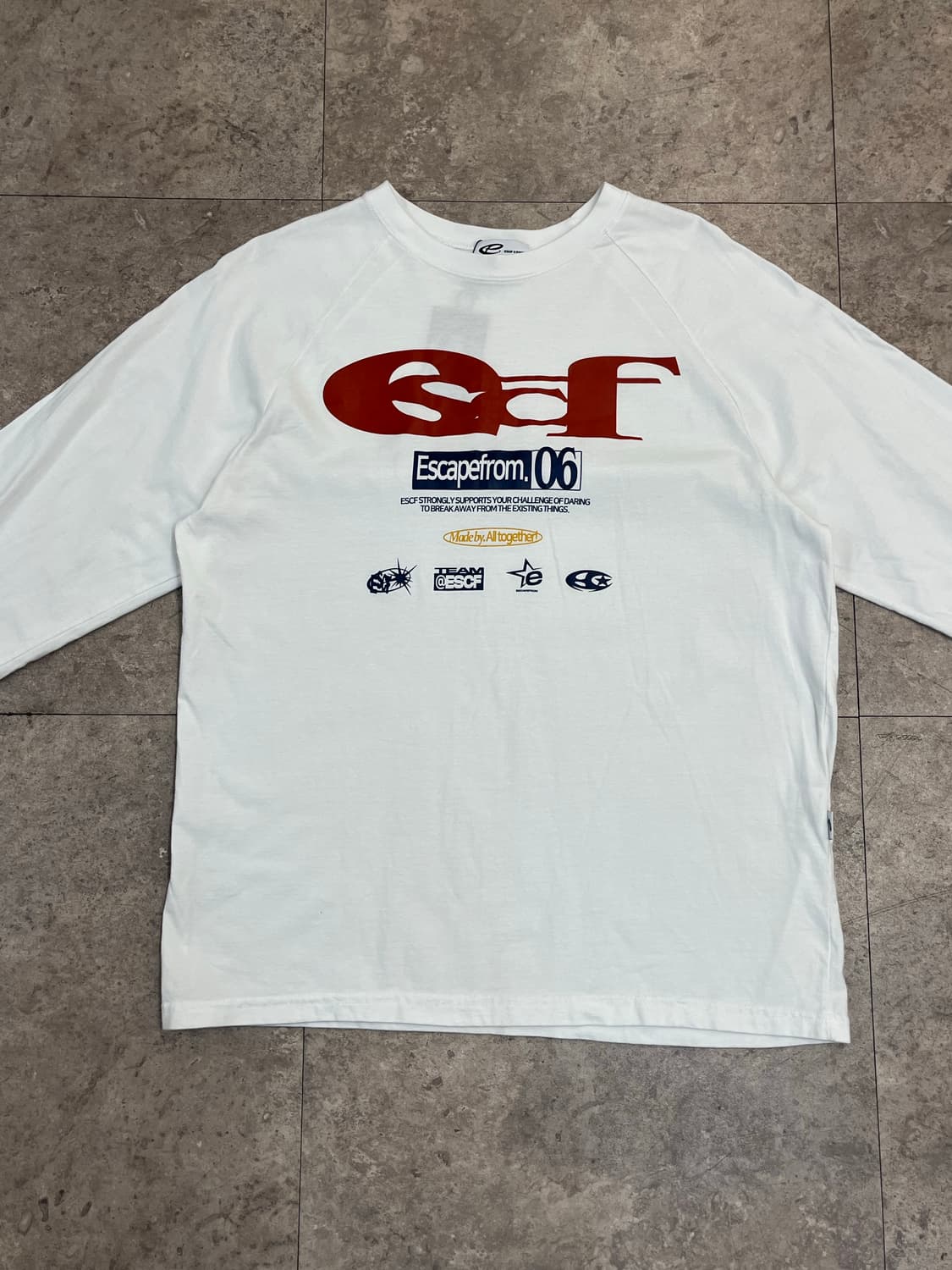 이스케이프프롬 롱슬리브리스 긴팔티 화이트 M #csz3913  상품이미지4