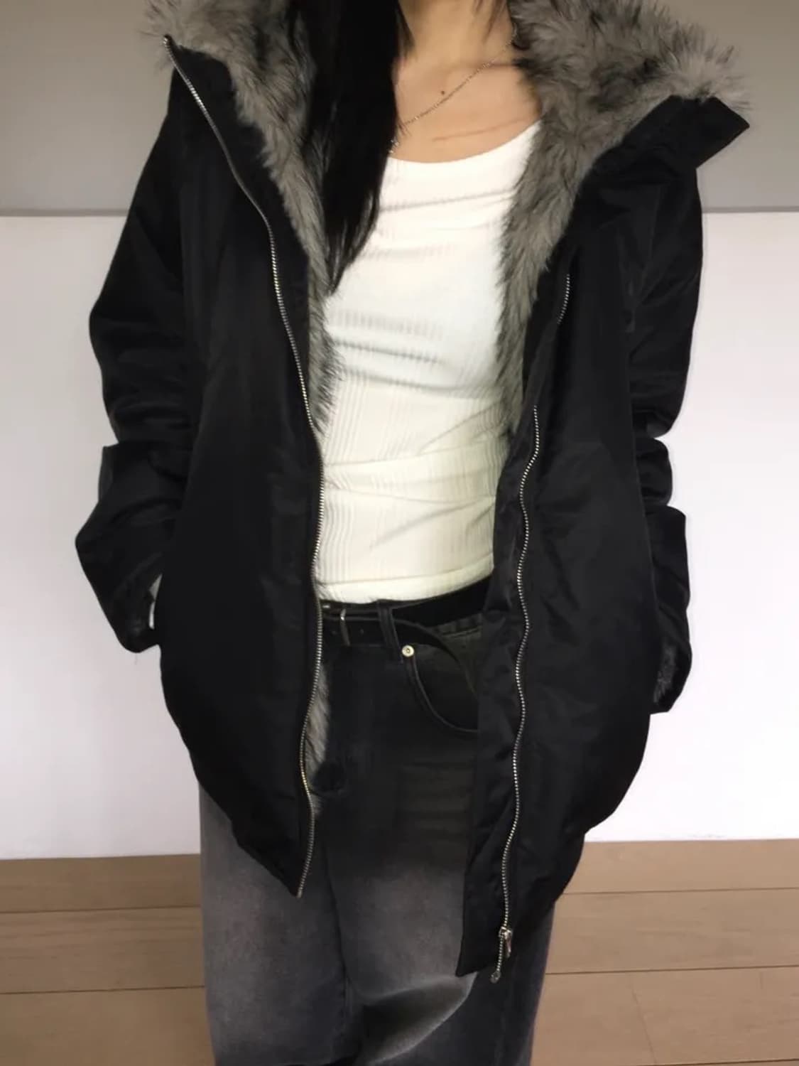 이즈이즈 easeas 플리스덤블다운자켓 (착샷o) 에프터먼데이나의나인 상품이미지2