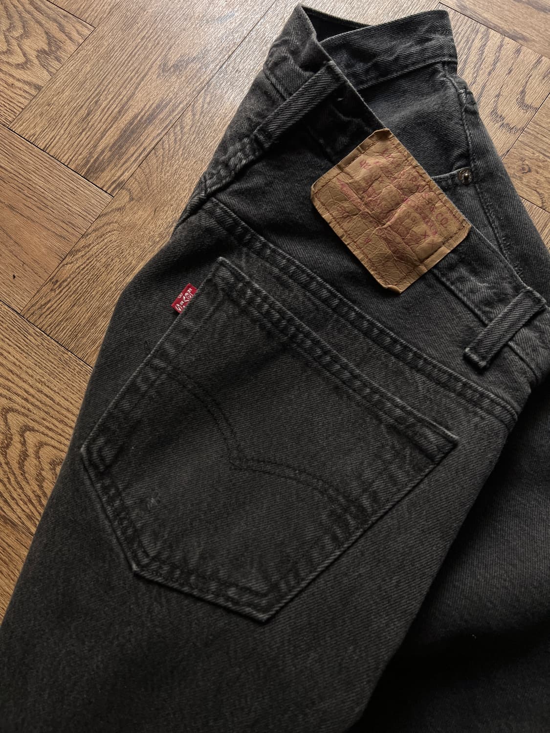 [34]리바이스 501 캐나다제 빈티지 페인팅 흑청 데님 팬츠 상품이미지6