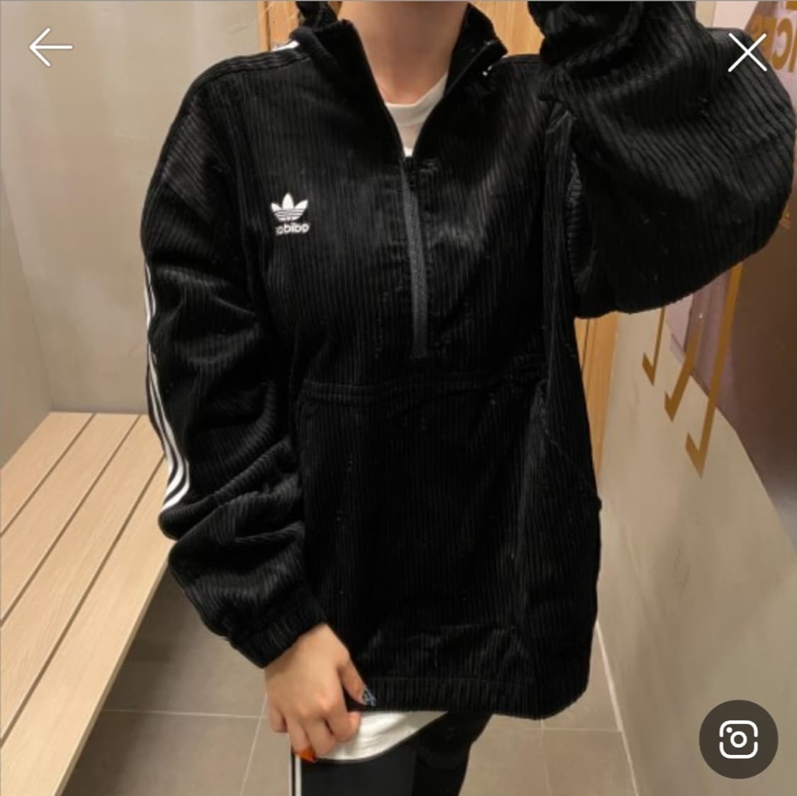 아디다스 코듀로이 아노락 하프집 M 상품이미지3