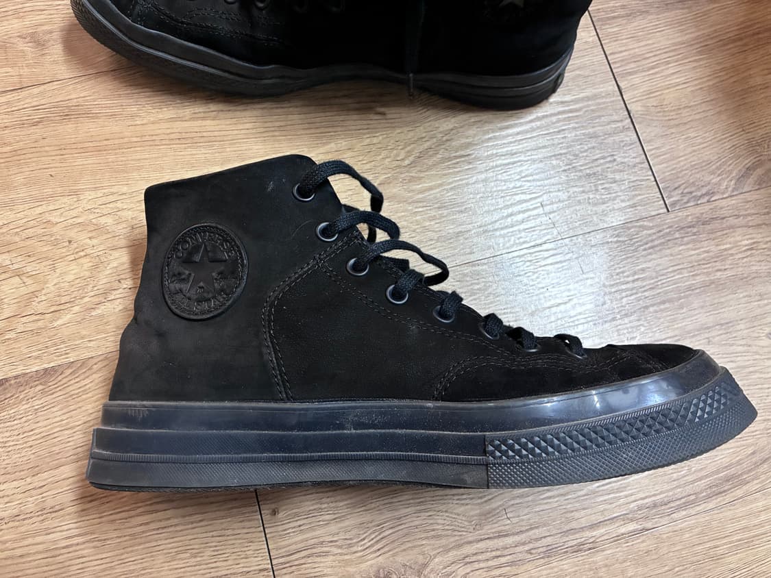 척테일러 블랙 스웨이드 하이탑 스니커즈 상품이미지6