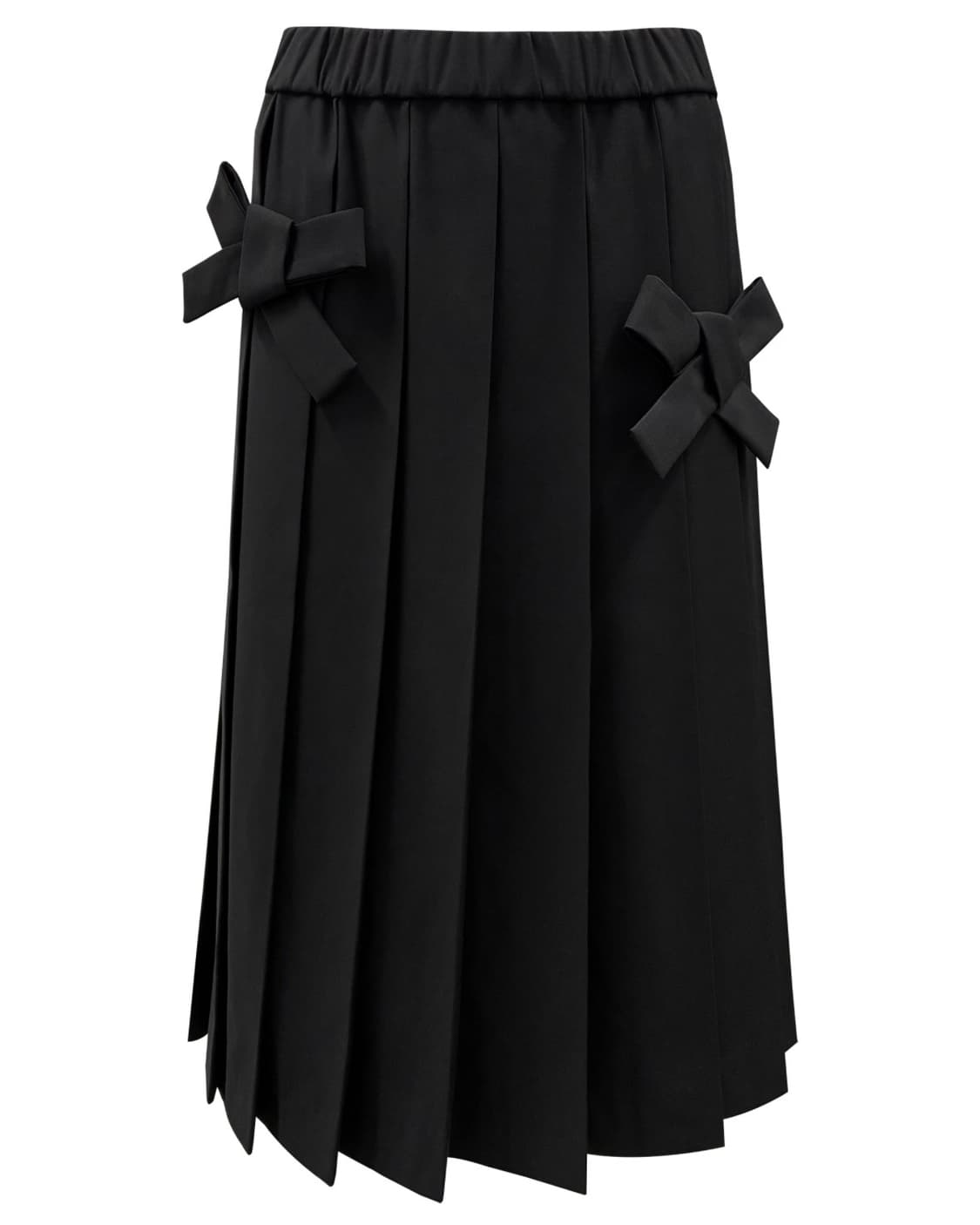 chemehc bow long pleated skirt (black) 상품이미지1