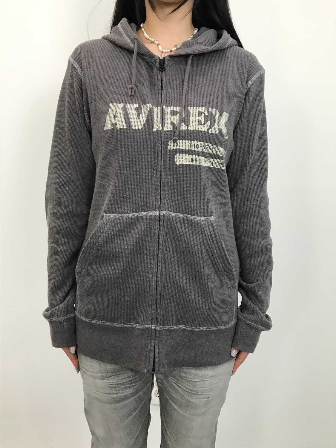 Avirex Military Waffle Zip Hoodie 상품이미지2