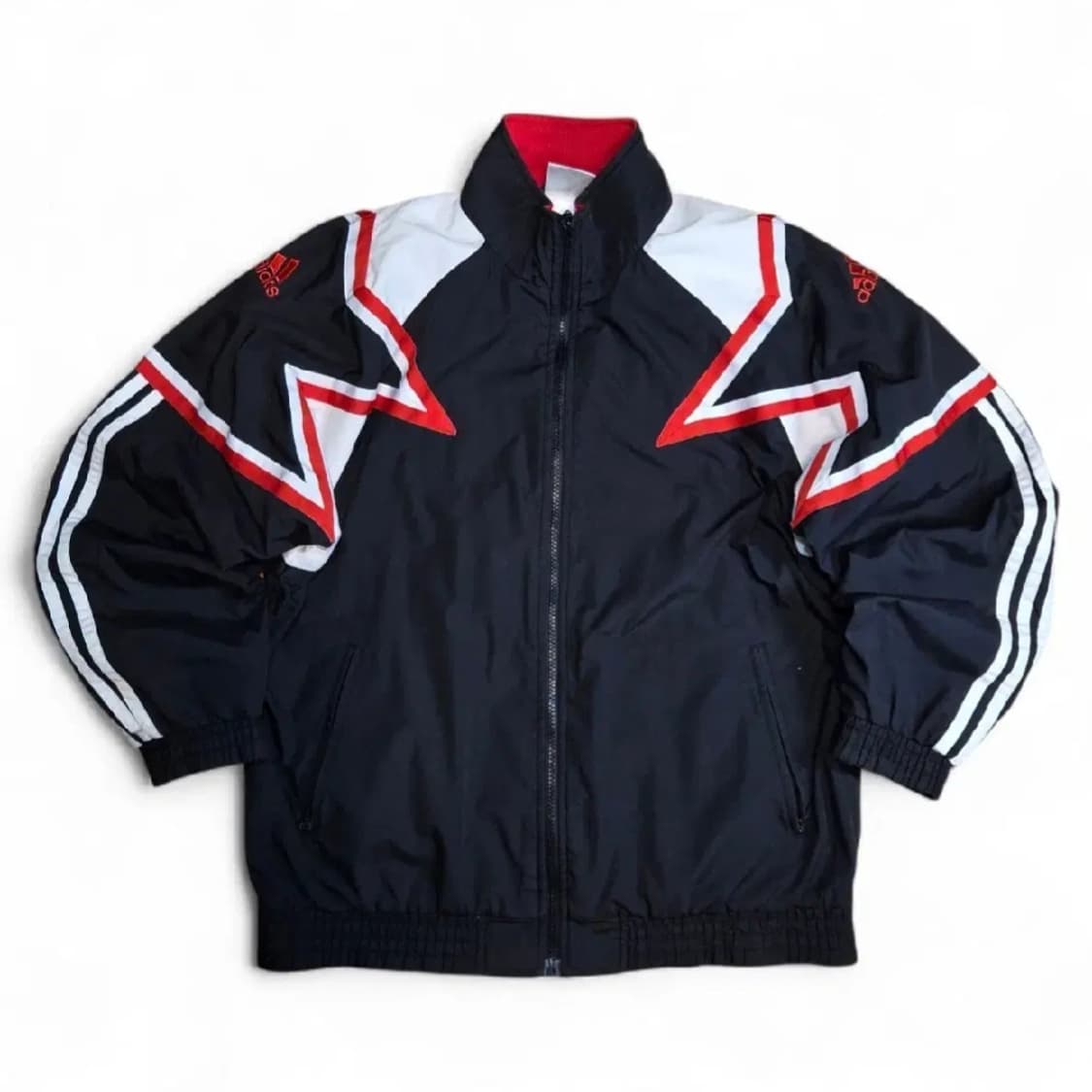 올드스쿨 00s 아디다스 삼각로고 패턴 바람막이 자켓 (실XL) 상품이미지1