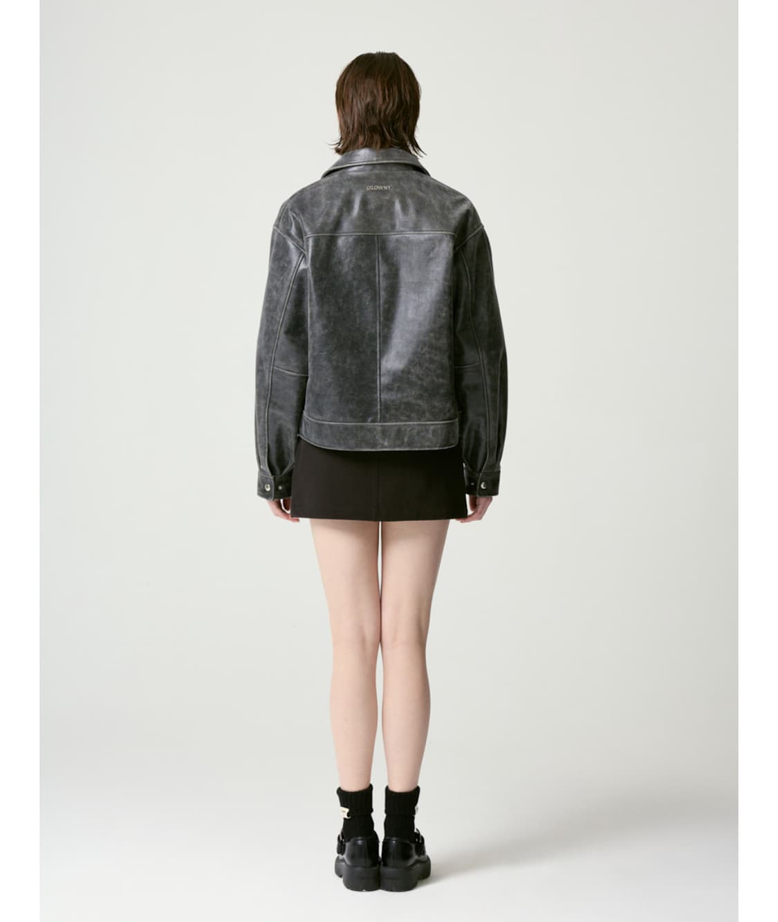 FADE LEATHER JACKET - REGULAR (BLACK) 상품이미지2