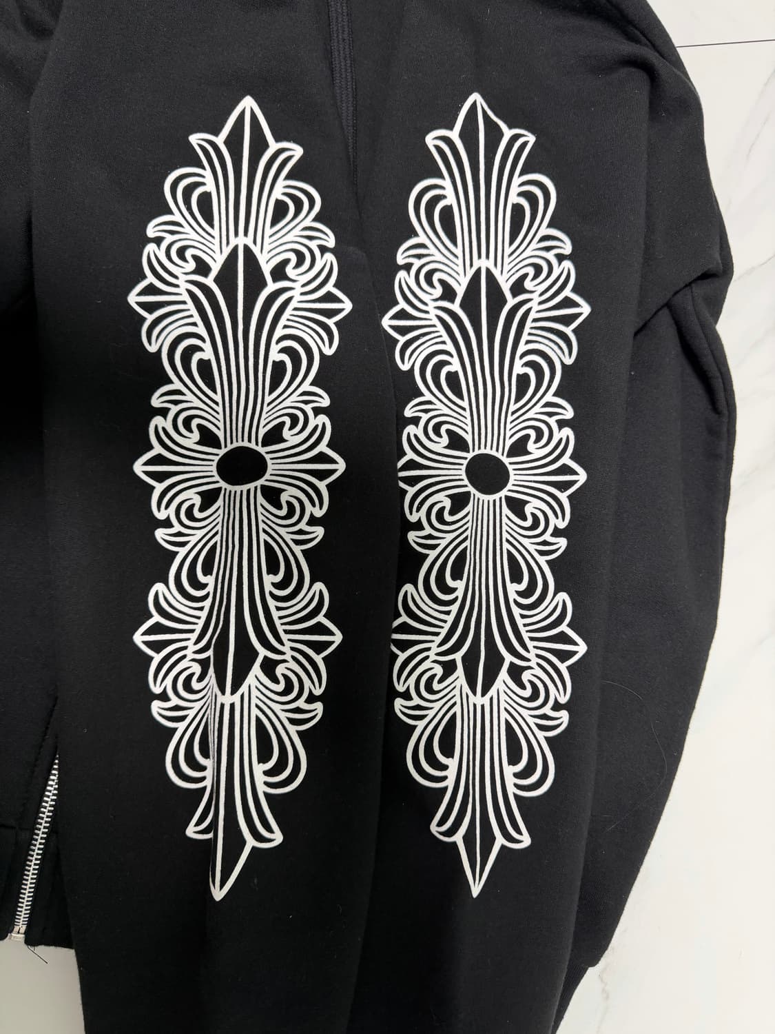 신형 크롬하츠 홀스슈 플로랄 헤비웨이트 후드집업 L 상품이미지3