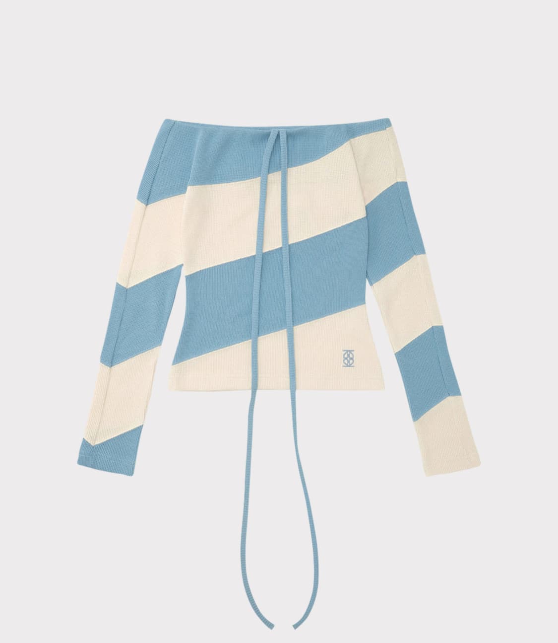 Kijun 스트라이프 오프숄더 상품이미지1