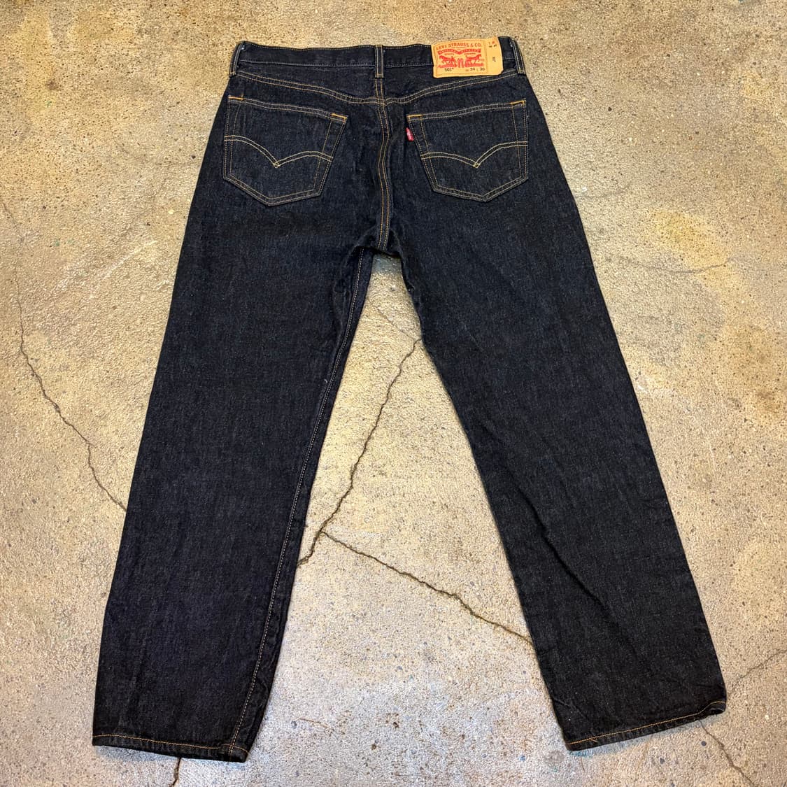 새상품급 미국 빈티지 리바이스 501 생지 블랙진 청바지 상품이미지4