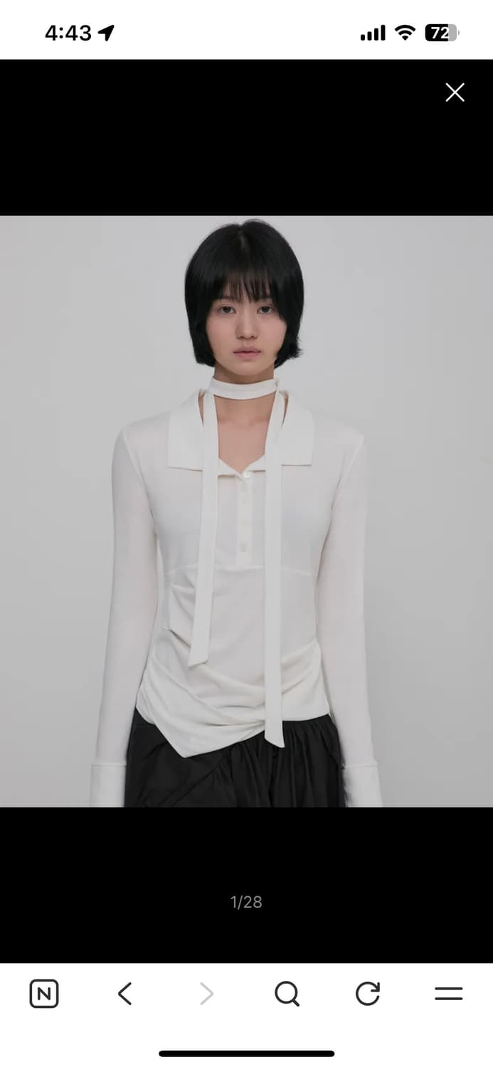 Asymmetrical Draped Shirt white 상품이미지2