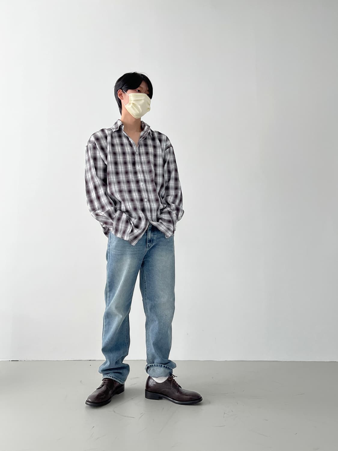 데미지 체크 셔츠 (유니섹스) 상품이미지6