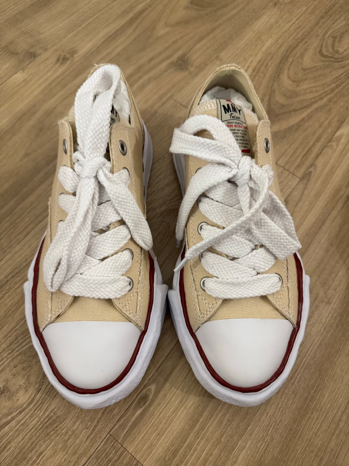 메종 미하라 야스히로 피터슨 OG 솔 캔버스 로우탑 스니커즈 내츄럴 상품이미지2