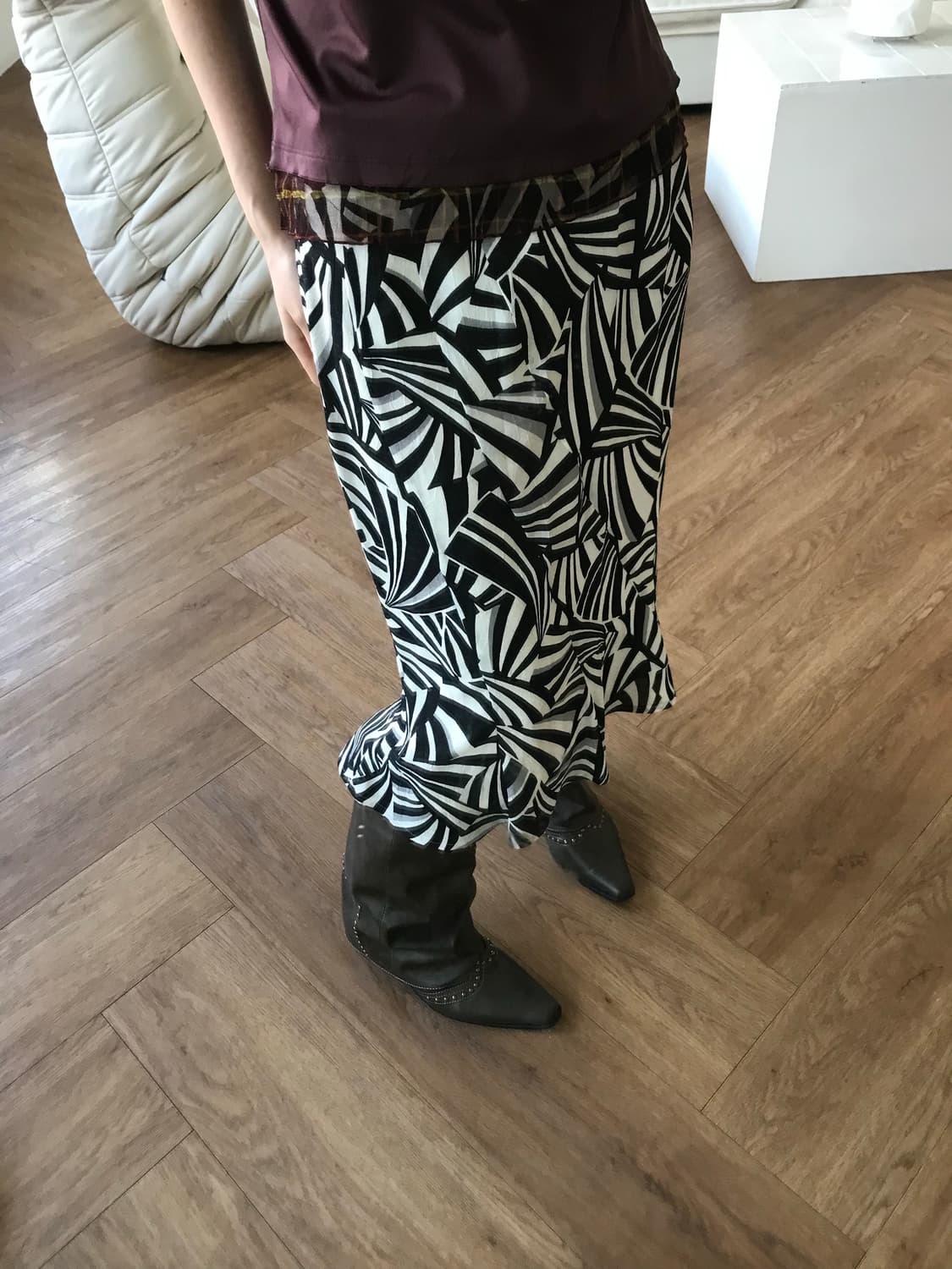 vintage pattern skirt 상품이미지3