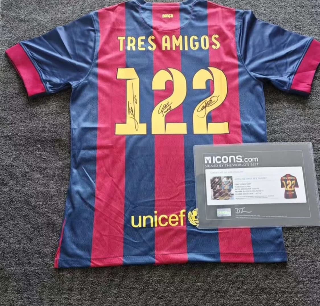 14-15 바르셀로나 MSN 메시 네이마르수아레즈 사인유니폼 상품이미지1