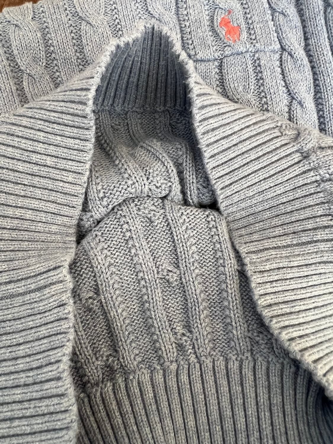 폴로랄프로렌 키즈 스카이블루 라운드니트 반팔케이블니트 상품이미지6