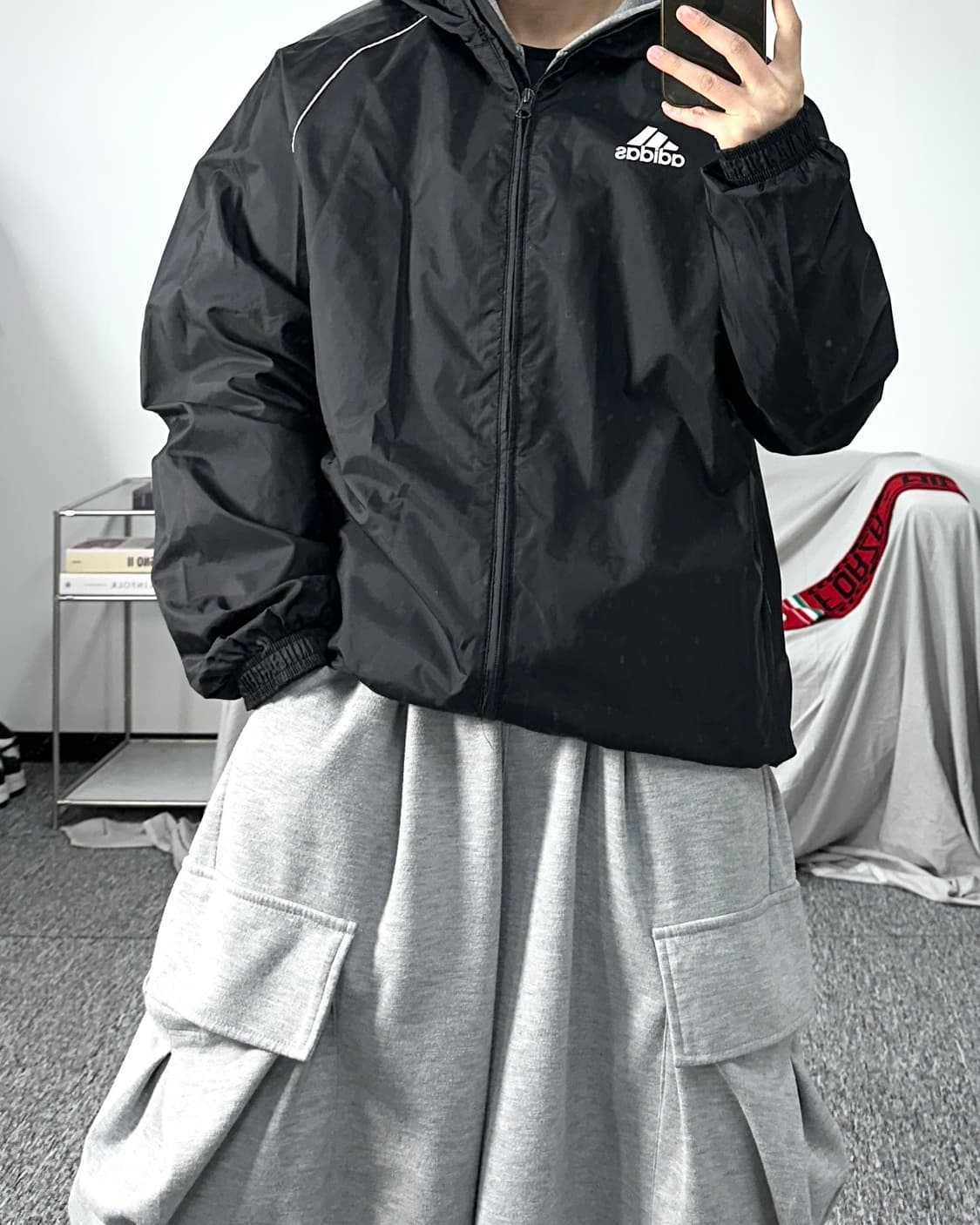 아디다스 코어 레인 블랙 바람막이 2XL 상품이미지3