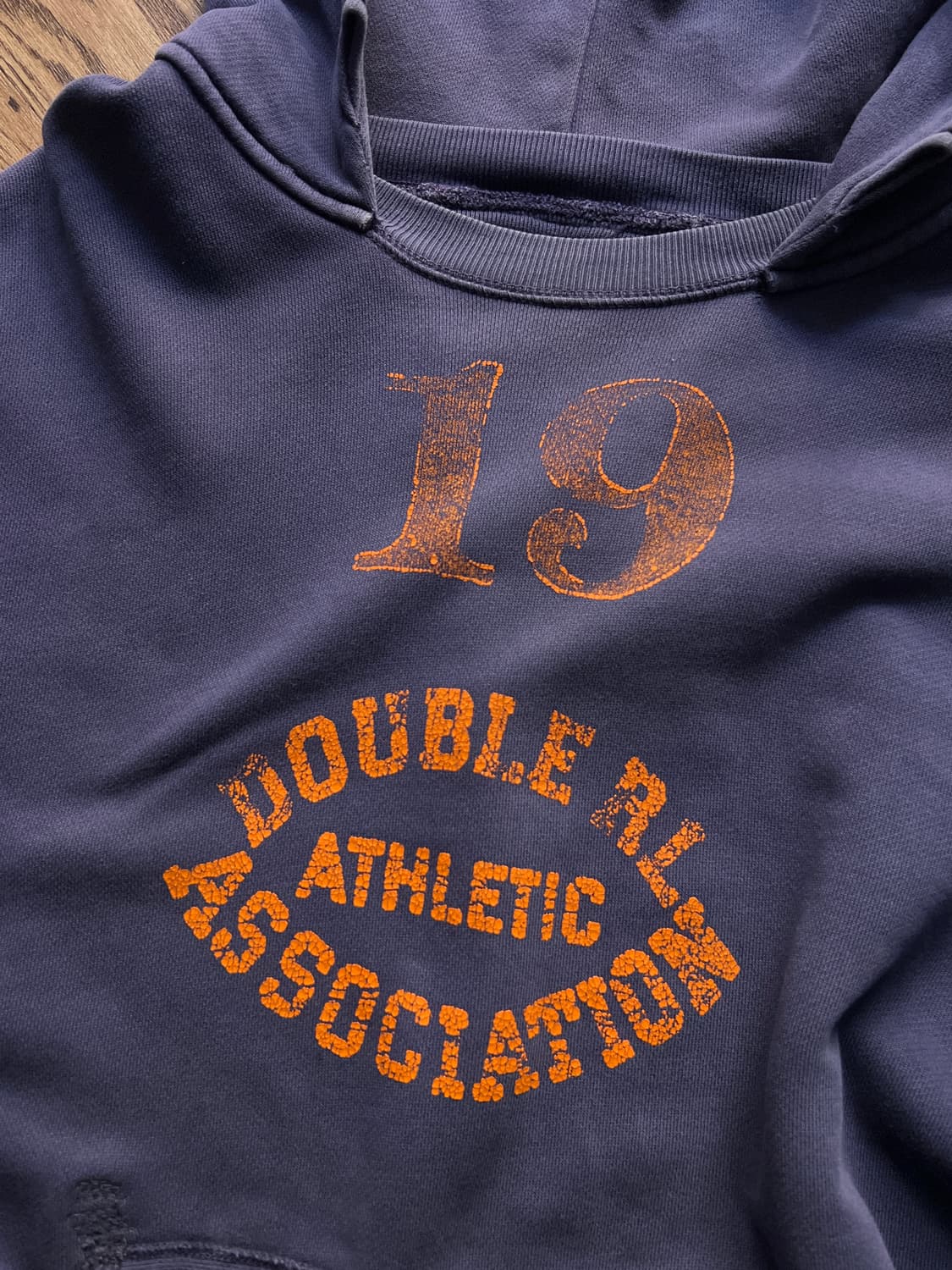 [L]RRL 더블알엘 빈티지 프린팅 애프터 후드 티셔츠 상품이미지3