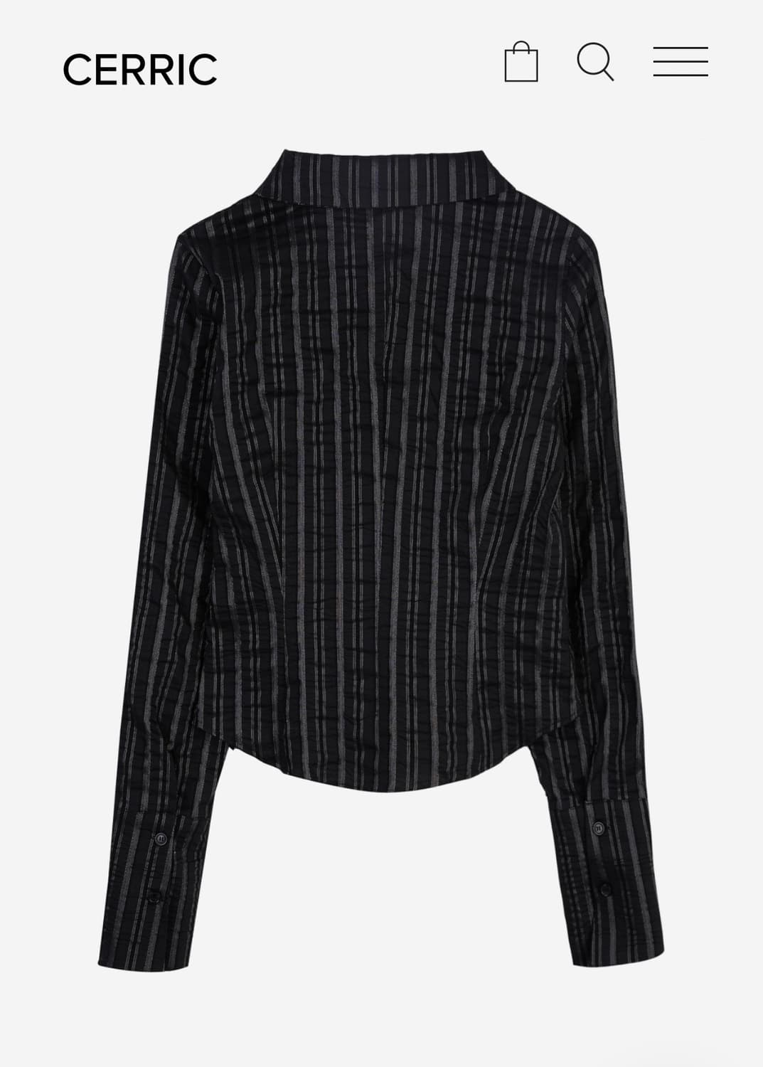 CERRIC  CRUNCH STRIPE SHIRT / BLACK 상품이미지2