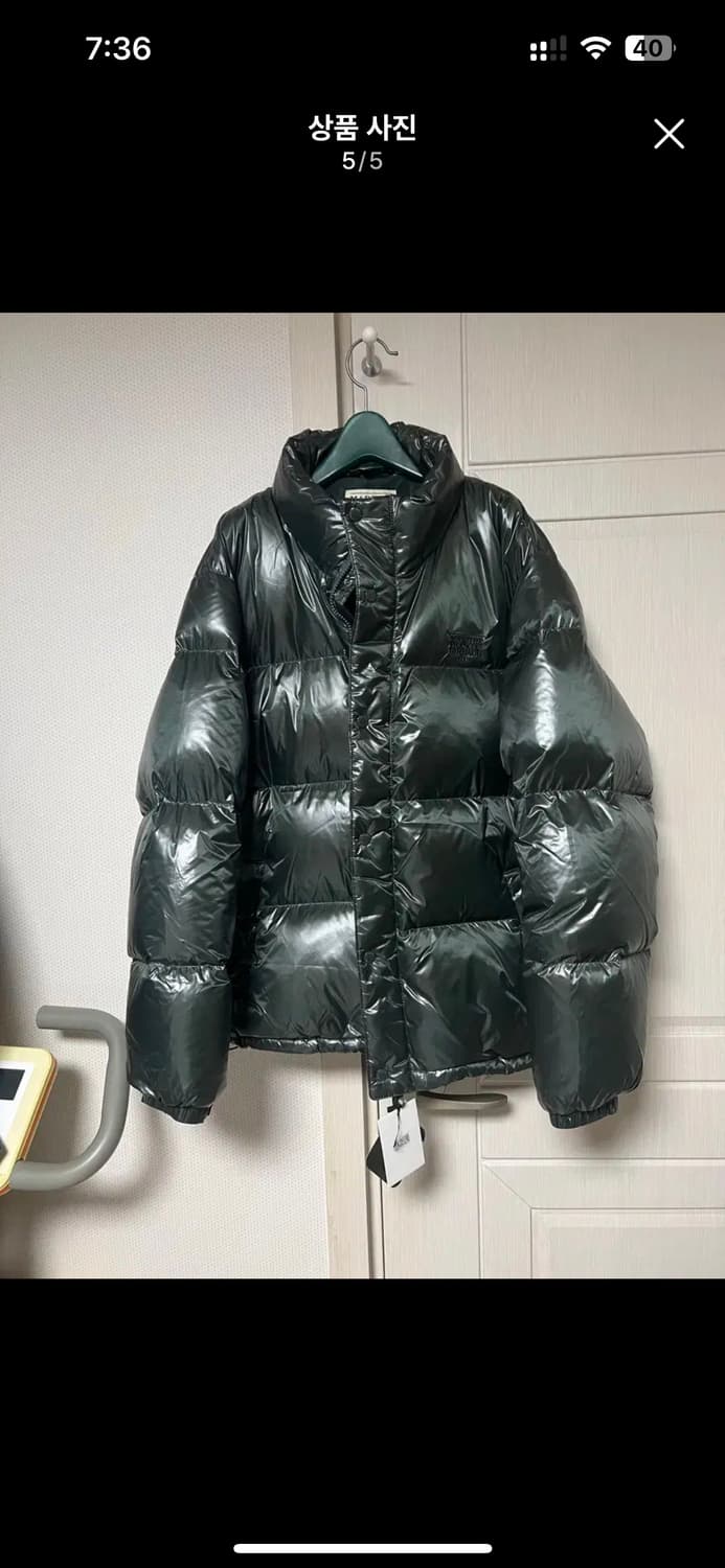 [새상품] 마리떼 유광 패딩 그린 XL 상품이미지5