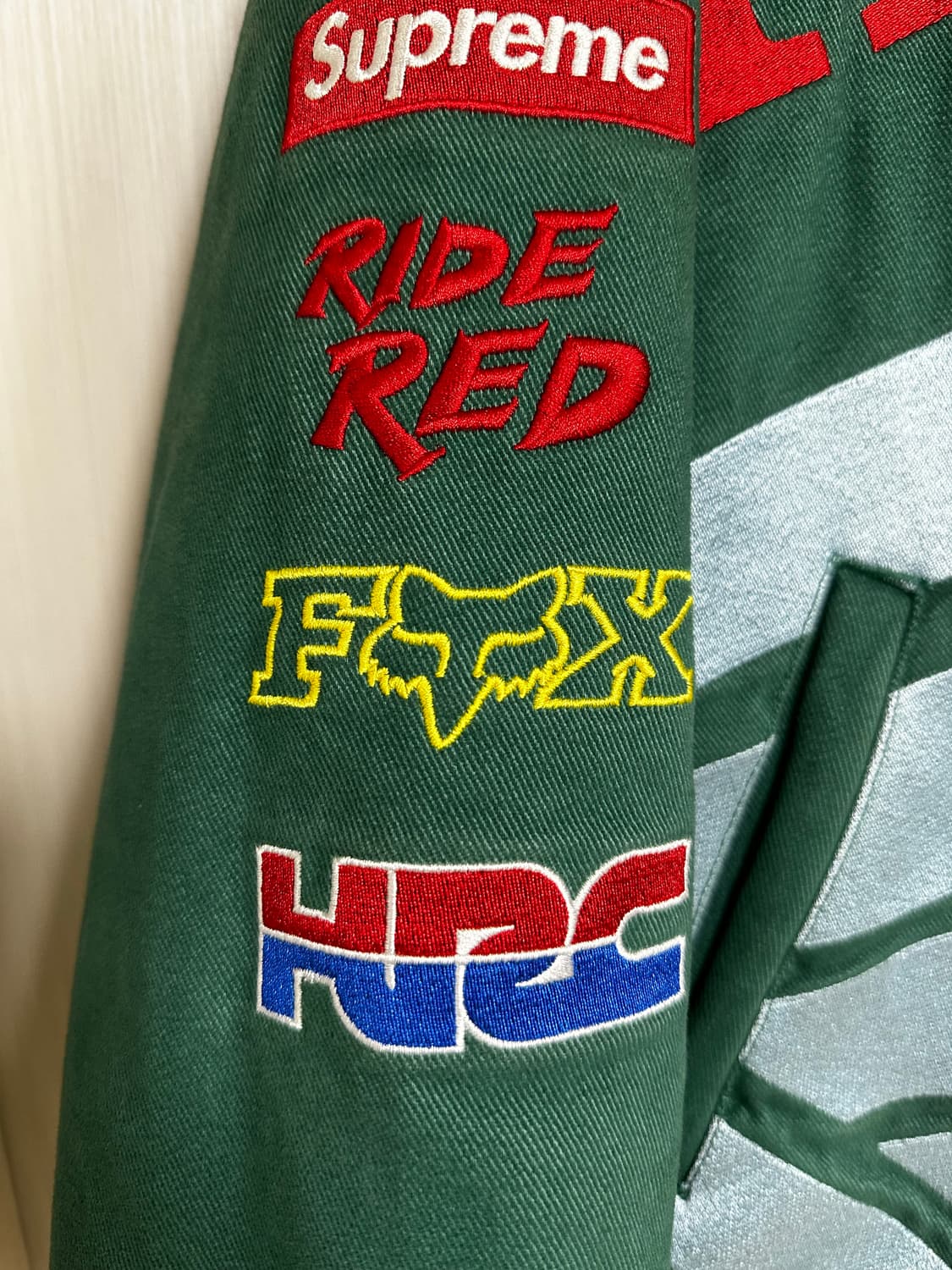 슈프림 x 혼다 x 폭스레이싱 퍼피 집업 자켓 그린 size : XL 상품이미지3