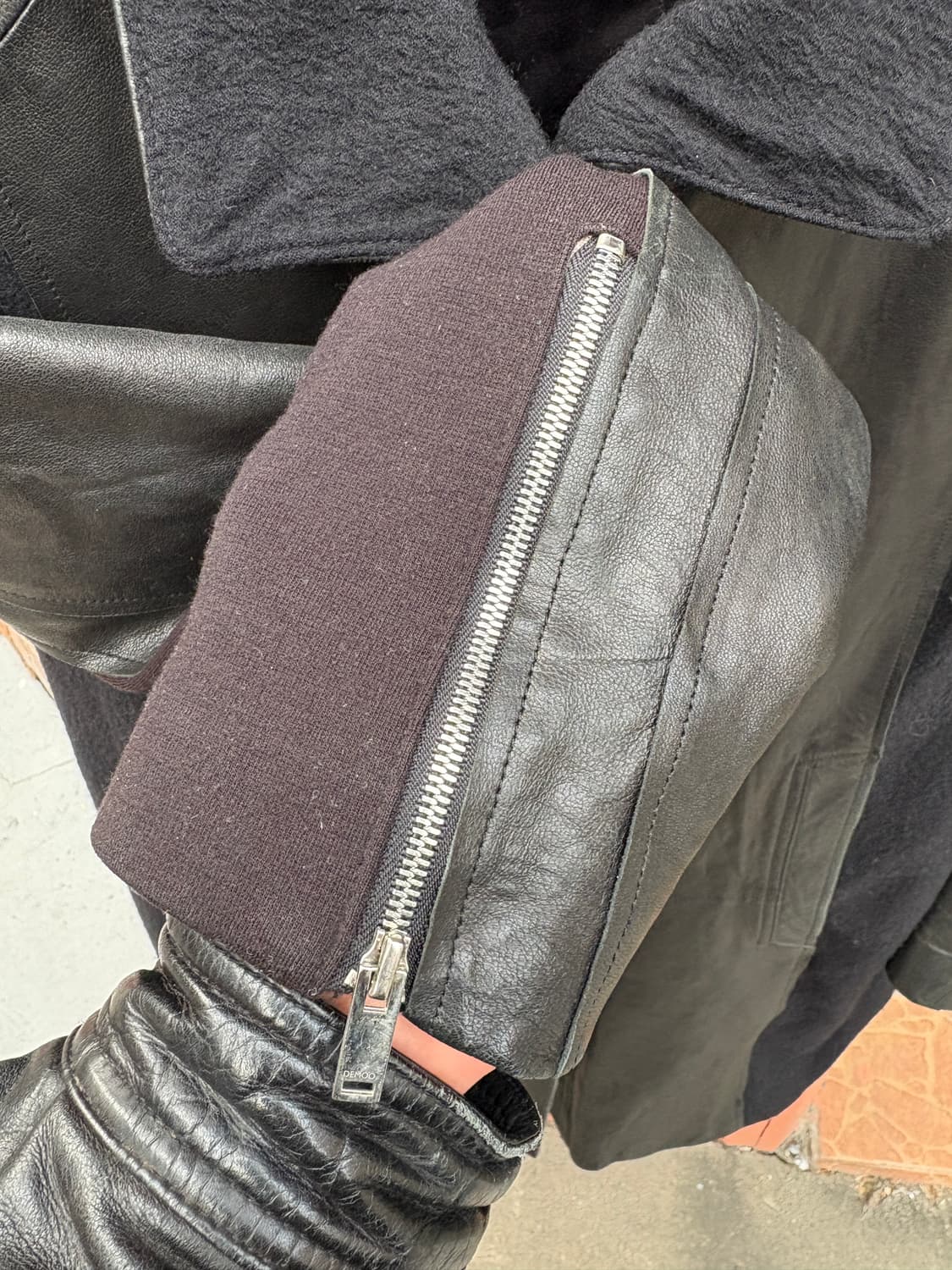 Vintage 양가죽 니트 코트 상품이미지2