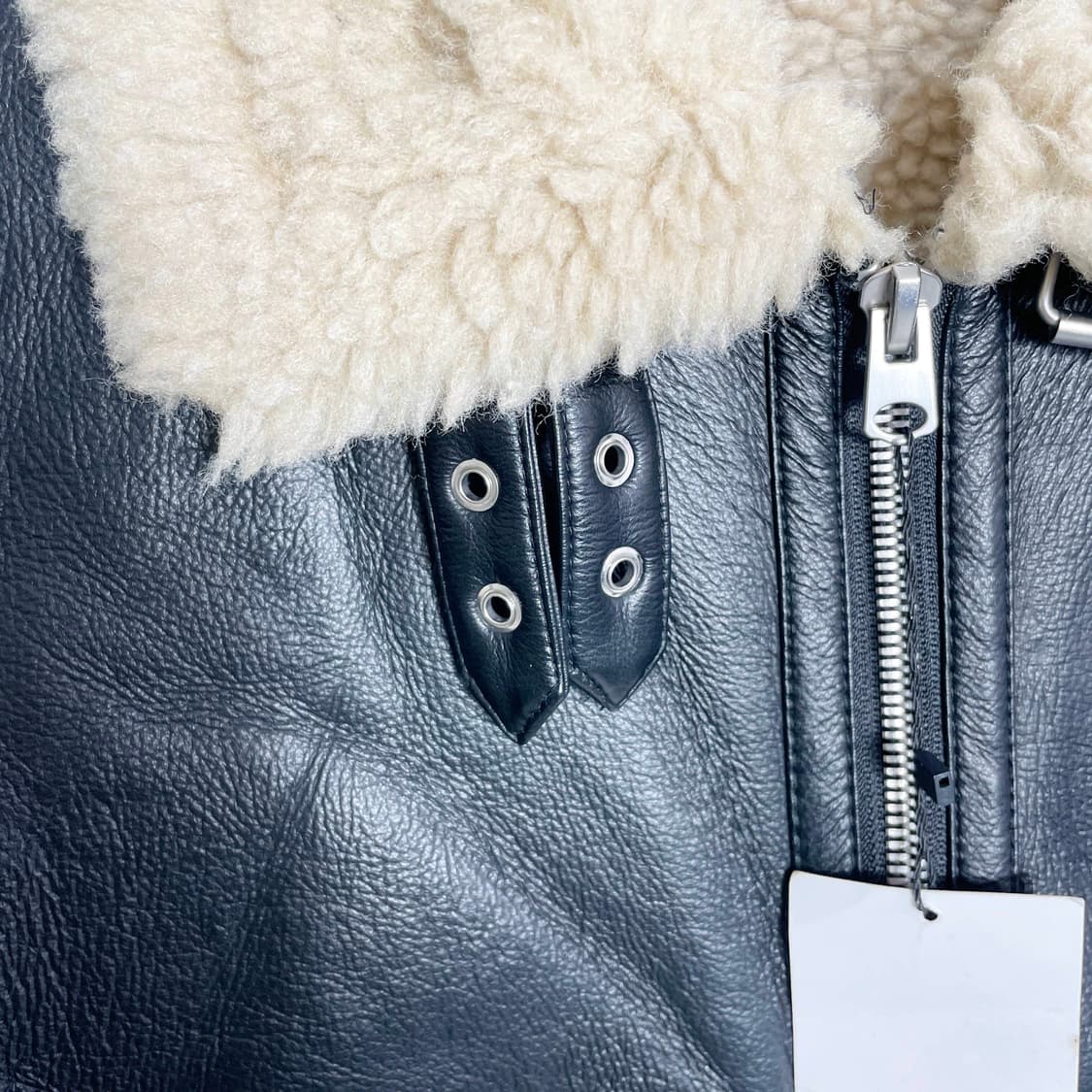 D2 자라 새상품 페이크레더 무스탕 자켓 L사이즈 상품이미지4