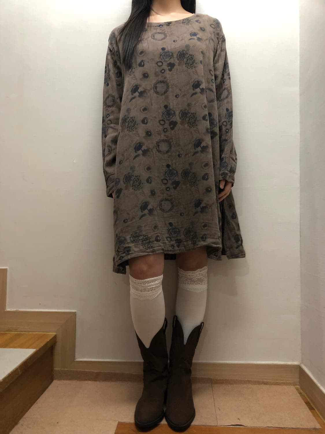 빈티지 브라운 오리엔탈 원피스 상품이미지5