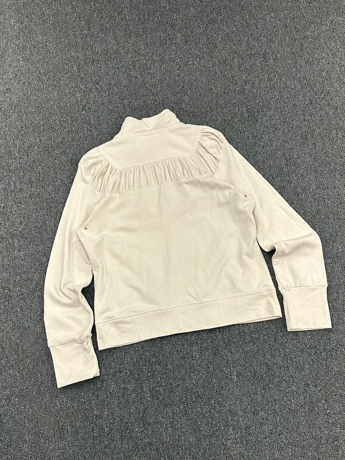 5)Japanese vintage 여성 셔링 디테일 아이보리 집업 자켓 상품이미지5