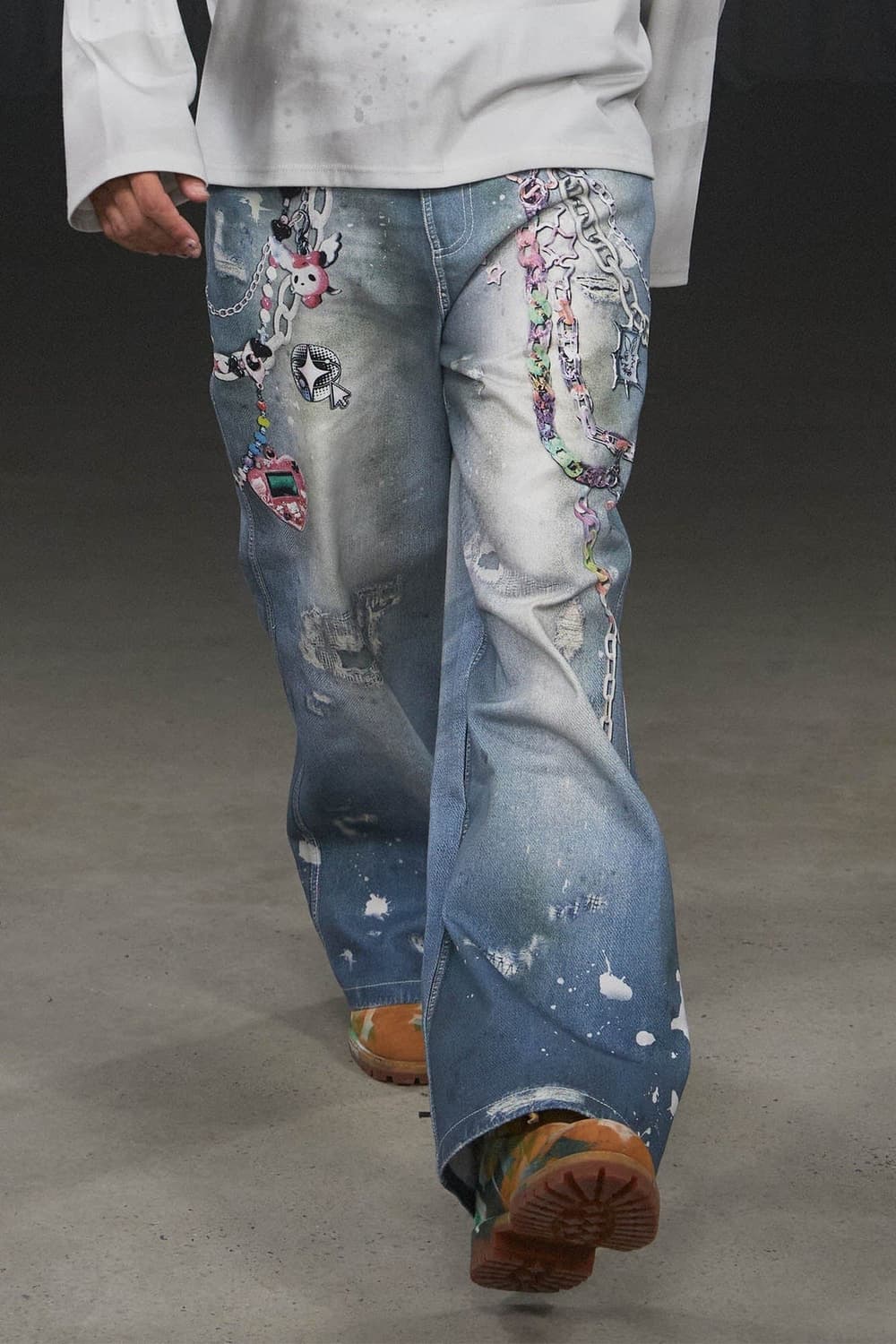 DND4DES 카툰 체인 와이드 팬츠 상품이미지1