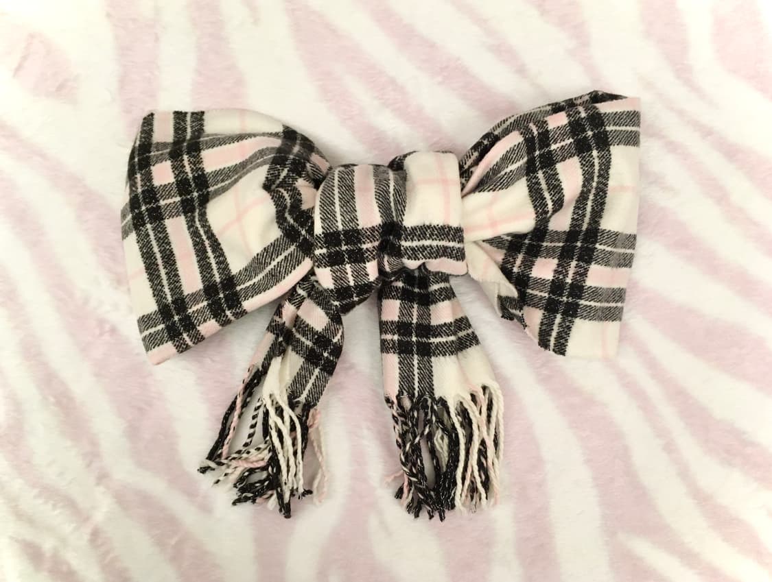 히메갸루 흰핑 블핑 체크 머플러 목도리 상품이미지1