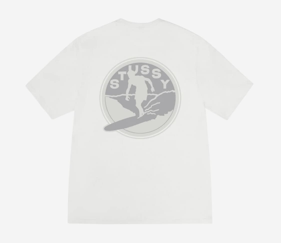 [L] 스투시 서프 클럽 티셔츠 피그먼트 다이드 화이트 상품이미지1