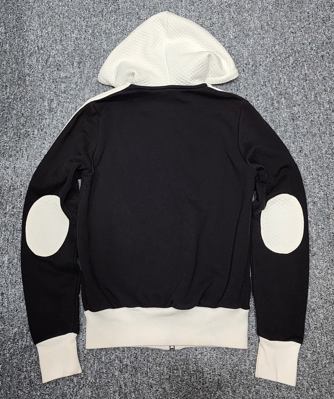 아디다스 빈티지 실버로고 블랙 아이보리 후드집업 85 상품이미지2