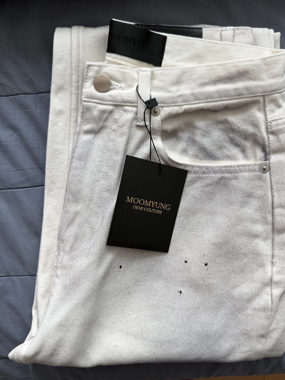 무명 화이트 더티 데님/ 1사이즈 (새상품)  상품이미지2