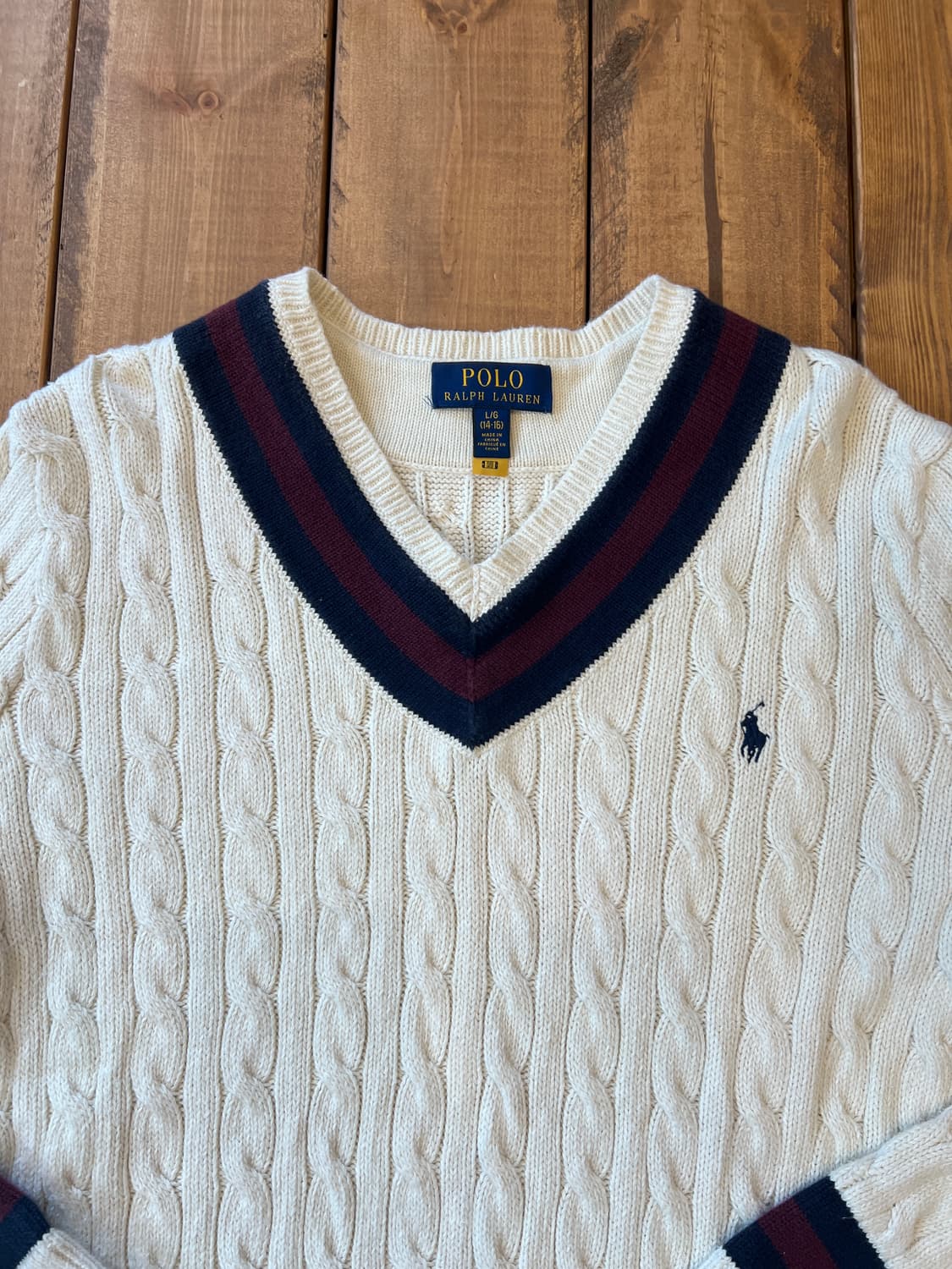 폴로 브이넥 꽈배기 니트 상품이미지8