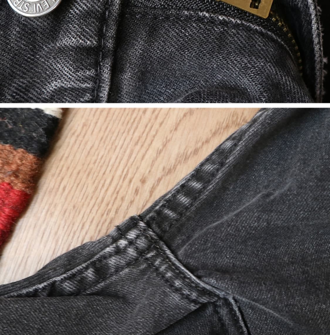 LEVIS 리바이스 502 블랙 그레이 슬림핏 데님  31사이즈  상품이미지8