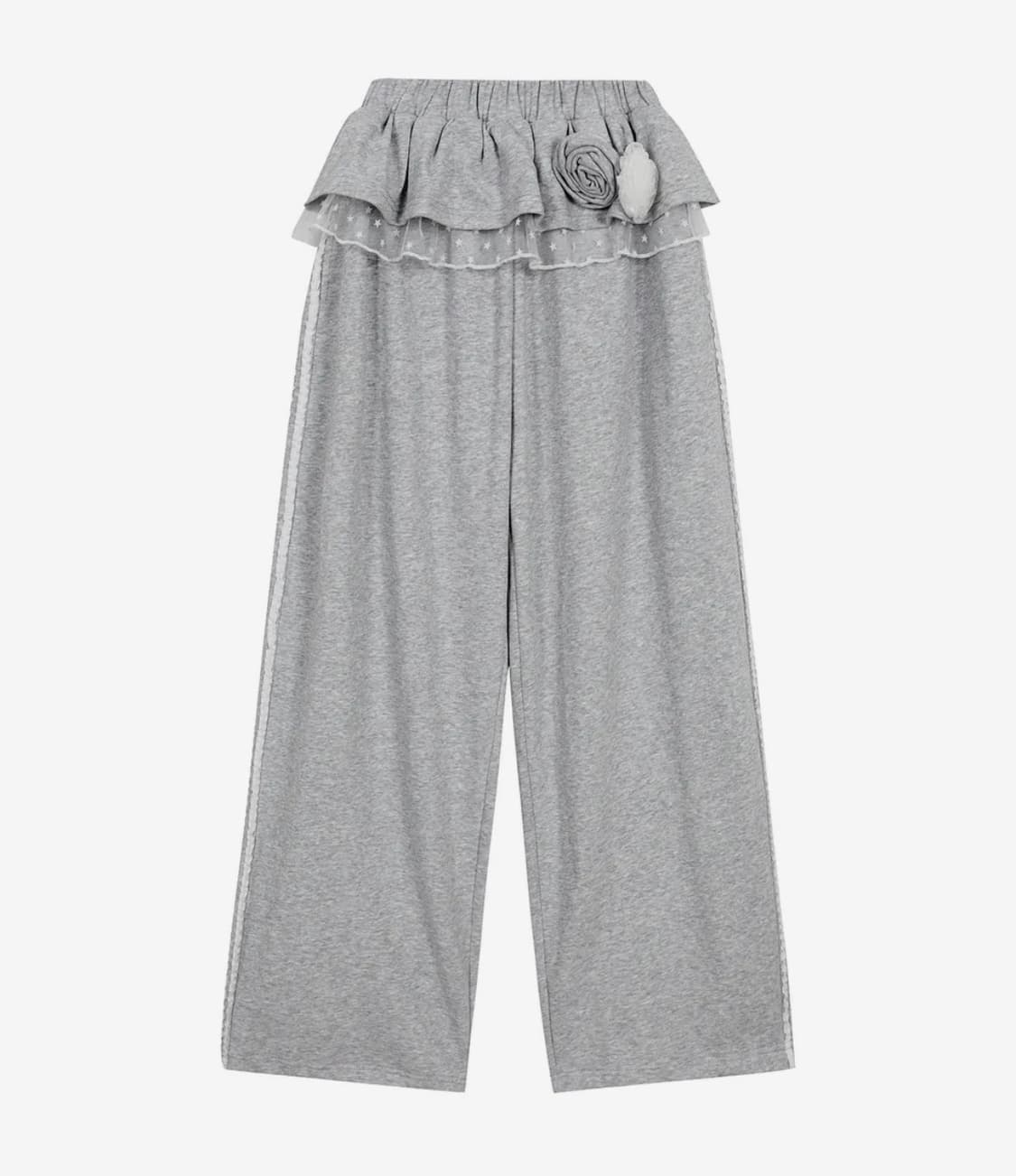 블룸 러플 레이스 스웻 팬츠 그레이 상품이미지1