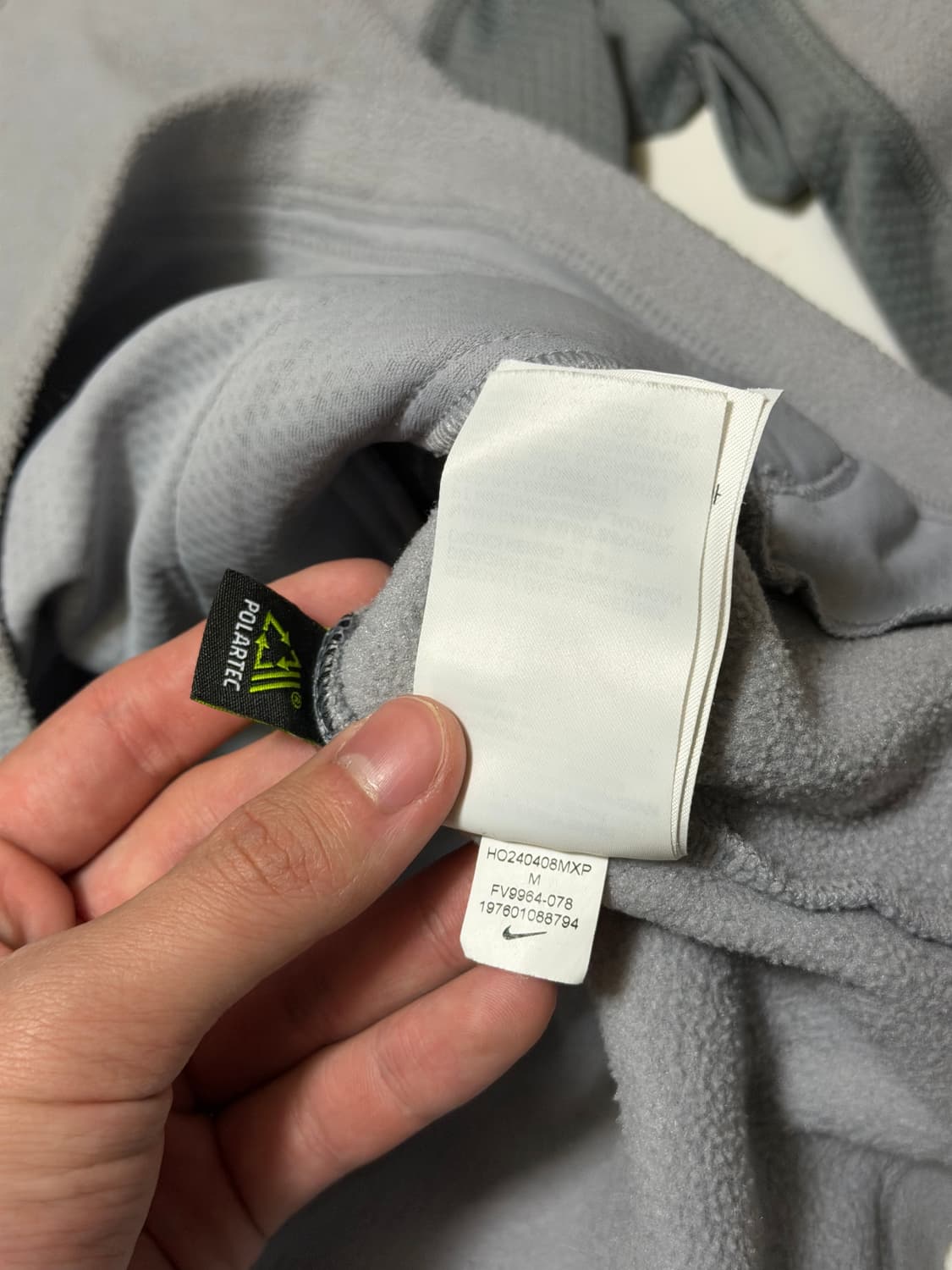 나이키 트레일 러닝 폴라텍 반집업 플리스 그레이 상품이미지5