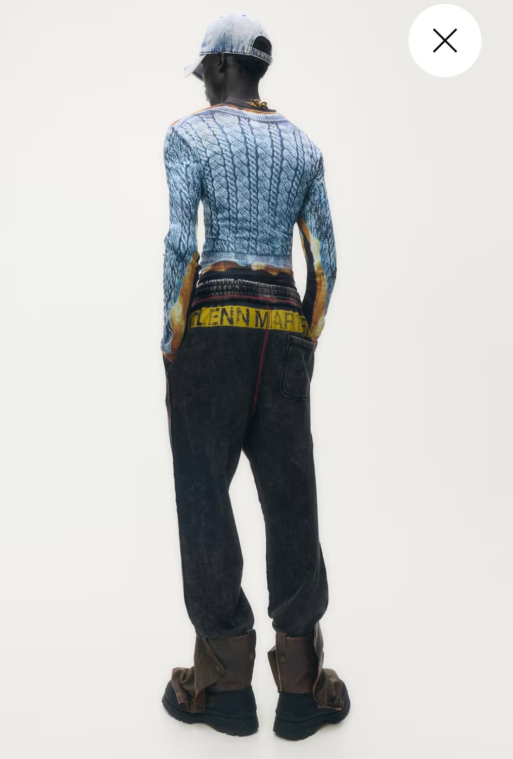 M) 에이치앤엠 x 글렌 마틴스 트랙 팬츠 다크 브라운 h&m 상품이미지5