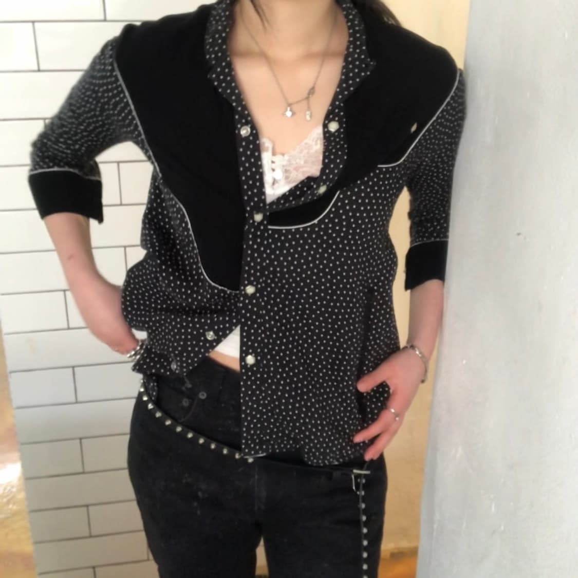 언더커버 도트 배색 웨스턴 셔츠 / 1 사이즈 상품이미지5