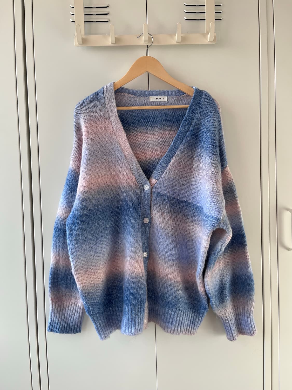 Wego  블루핑크 그라데이션 니트 가디건  상품이미지4