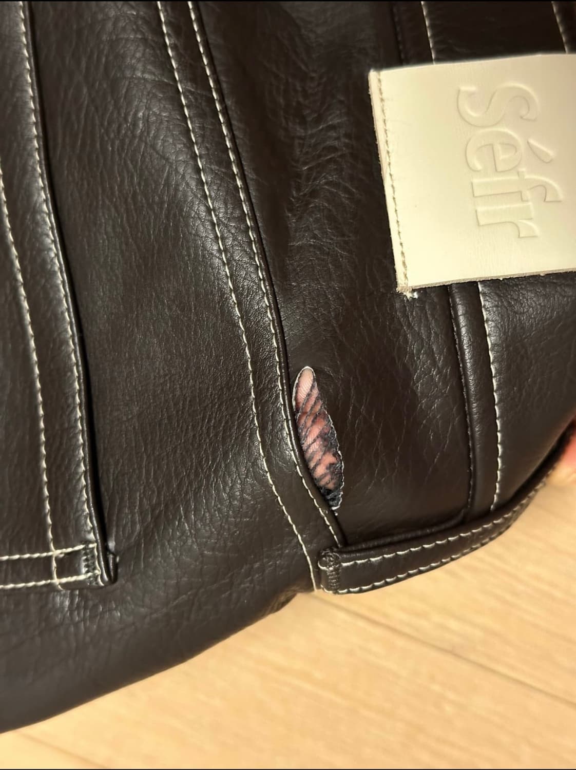 Sefr 브라운 가죽바지 상품이미지8