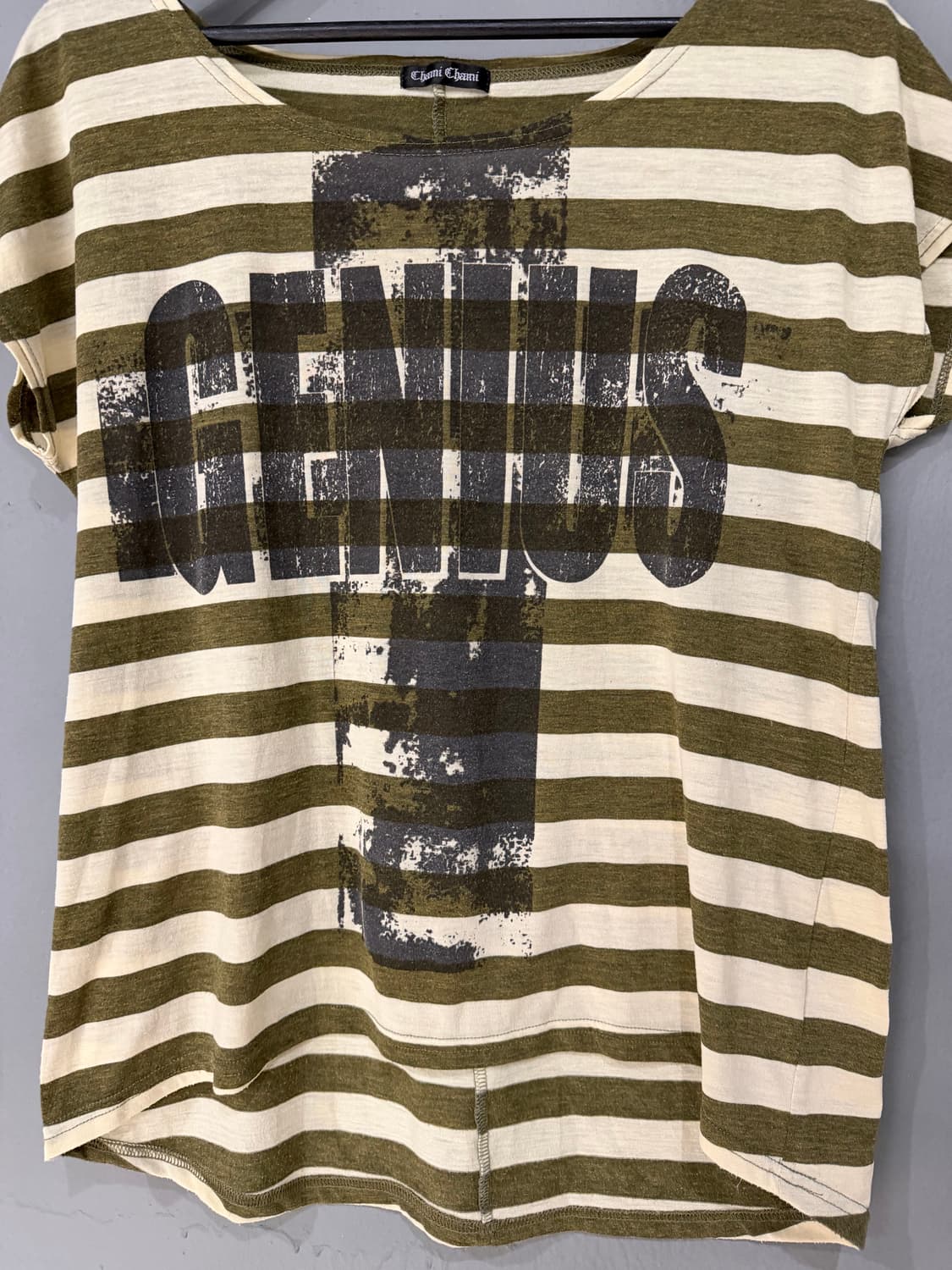 stripe pattern cross lettering top 상품이미지7