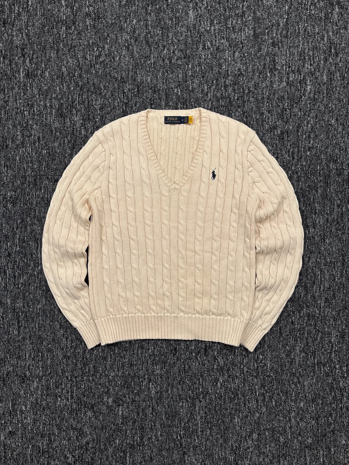 폴로 아이보리 코튼 브이넥 니트 상품이미지3