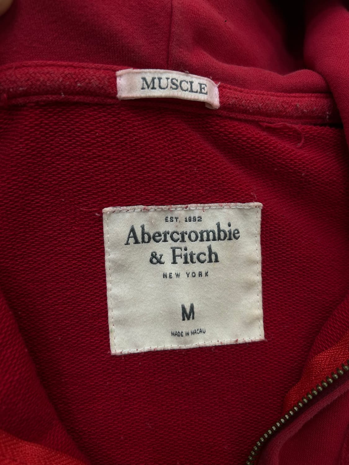 [M]아베크롬비 후드집업/레드/기모 상품이미지5